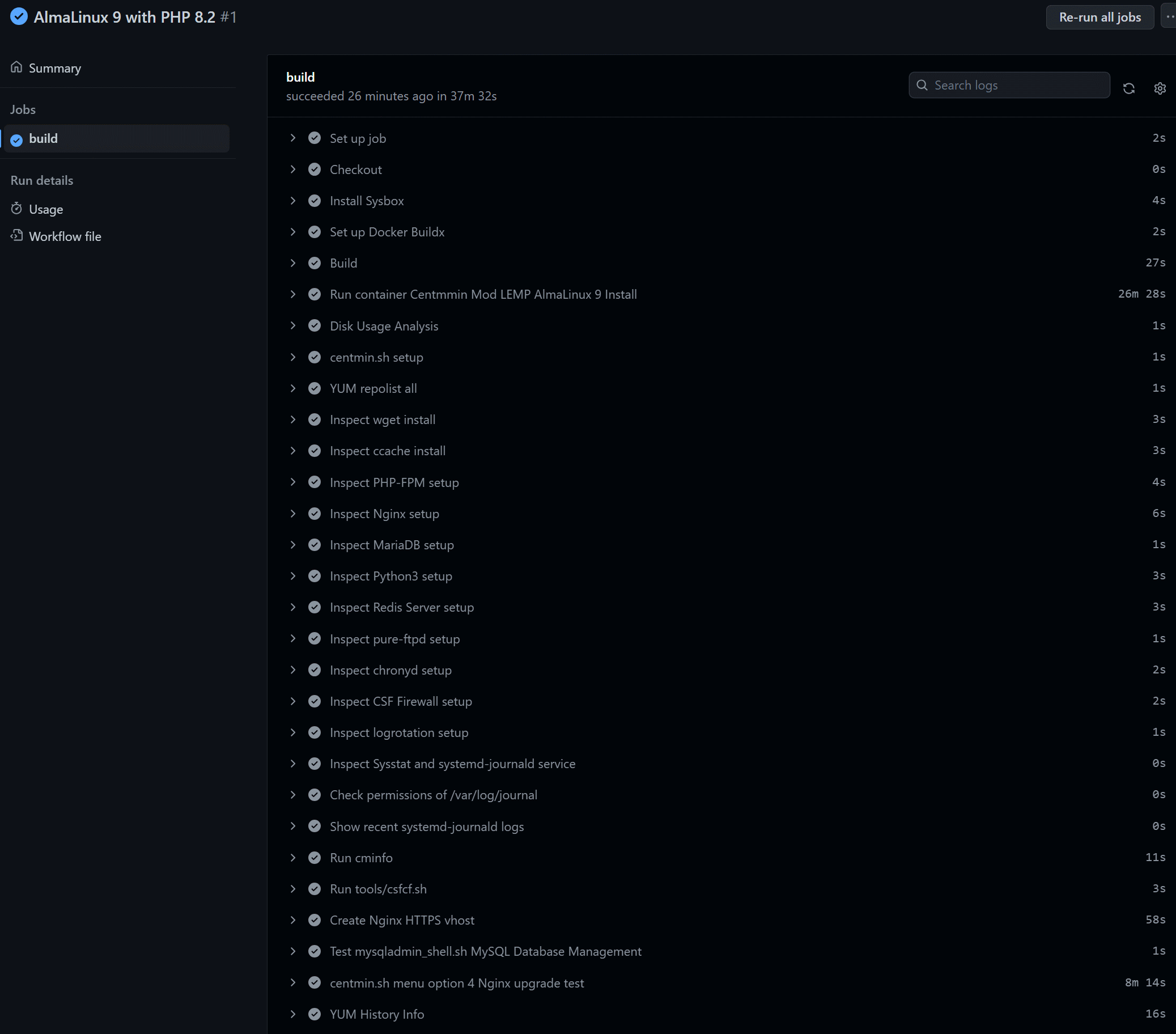 cmm-github-workflow-actions-almalinux9-php8.2-tests-list-01.png